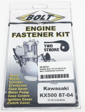 BOLT ENGINE BOLT KIT KX 500 87-04, BOLT HARDWARE E-K5-8704