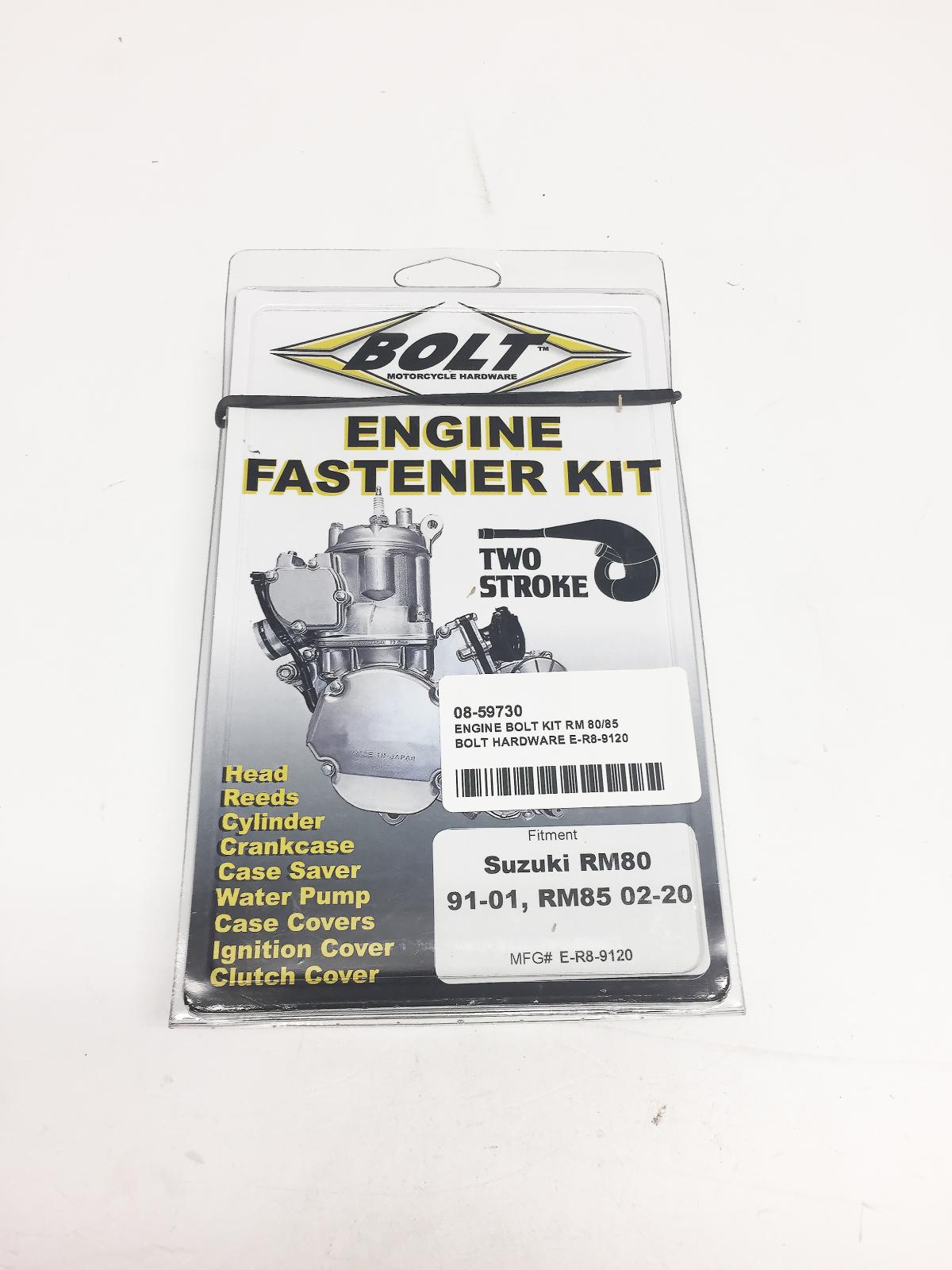 BOLT ENGINE BOLT KIT RM 80/85, BOLT HARDWARE E-R8-9120