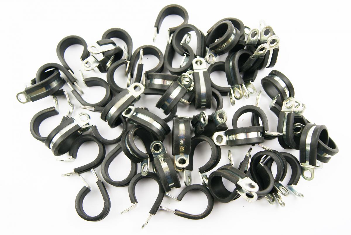 FIR 21mm RUBBER LINED P-CLIPS PACK 50