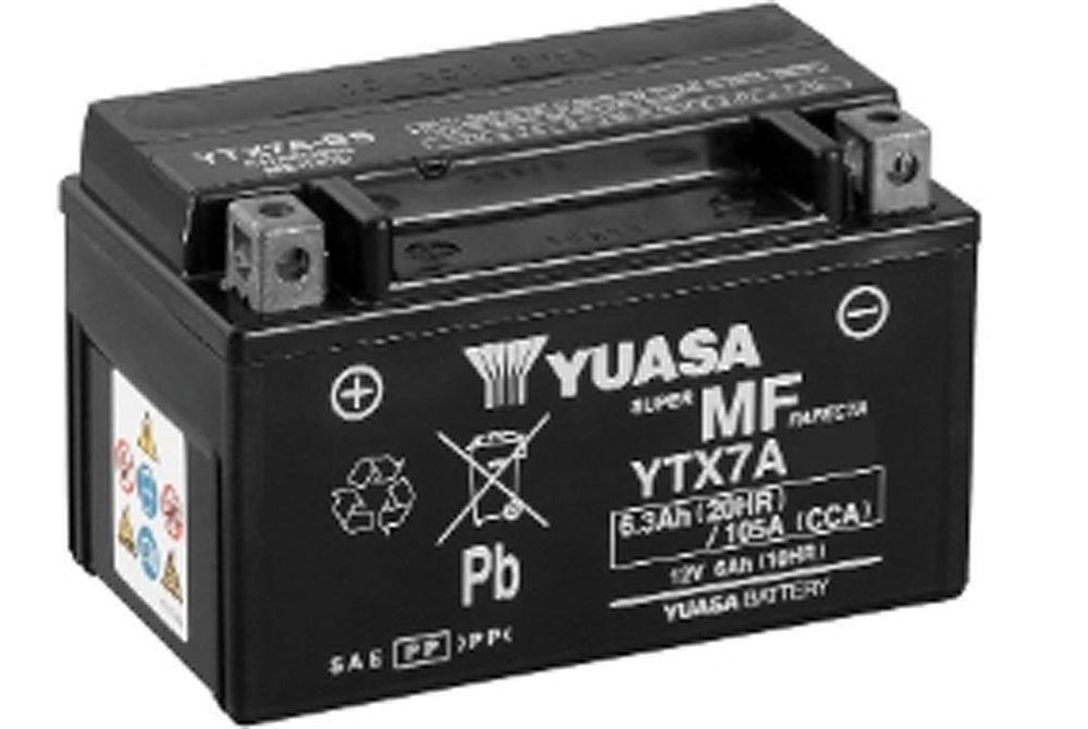 Yuasa YTX7A (WC) 12V Factory Activated MF VRLA Battery