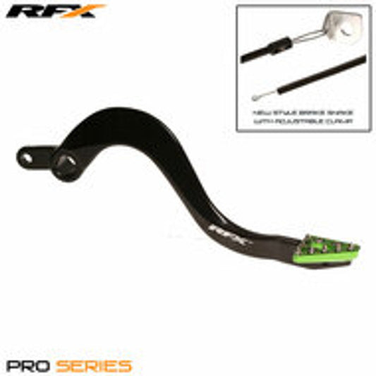 RFX Pro ST Rear Brake Lever (Black/Green) Kawasaki KXF450 06-20