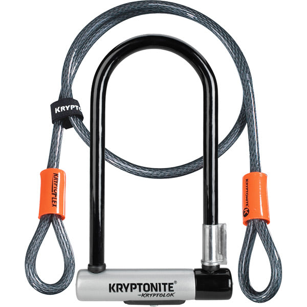 Motocross Security  Kryptonite Kryptolok Standard U-Lock with 4 foot Kryptoflex cable Sold Secure Gold      