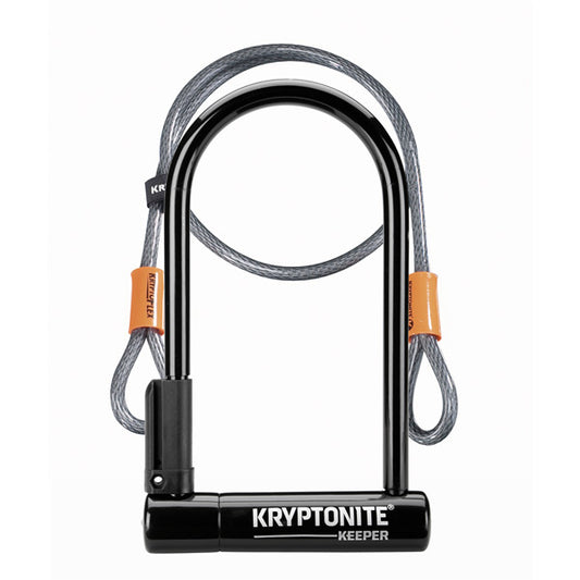 Motocross Security  Kryptonite Keeper 12 Standard U-Lock with 4 foot Kryptoflex cable Sold Secure Silver      