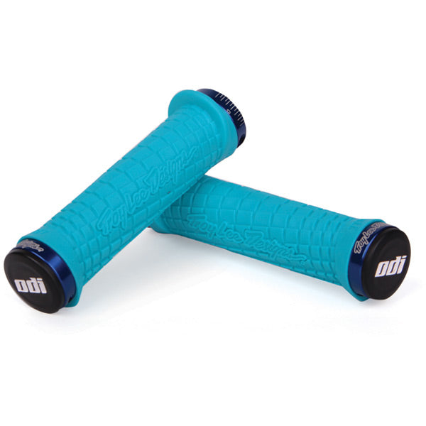 ODI Troy Lee Designs Lock On Grips 130mm - Aqua / Blue   