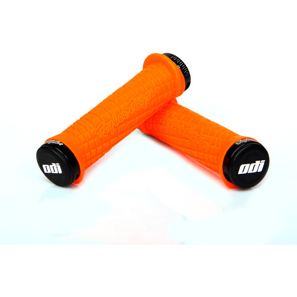 ODI Troy Lee Designs Lock On Grips 130mm - Orange / Black   