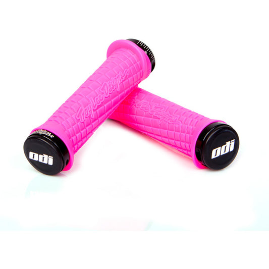 ODI Troy Lee Designs Lock On Grips 130mm - Pink / Black   