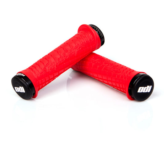 ODI Troy Lee Designs Lock On Grips 130mm - Red / Black   