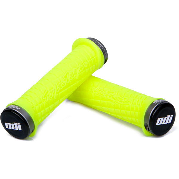 ODI Troy Lee Designs Lock On Grips 130mm - Yellow / Grey   