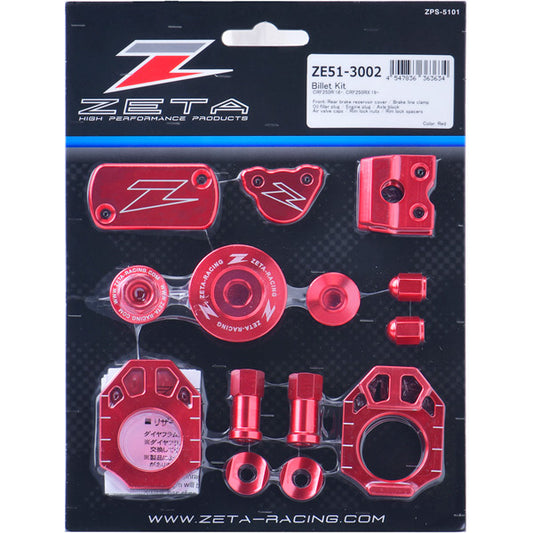 Zeta Billet Kit Red CRF250 18-21 CRF450 17-20  