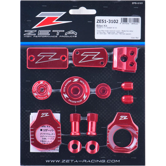 Zeta Billet Kit Red KX250F 17-20 KX450F 16-18  