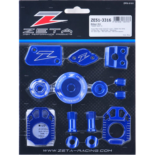 Zeta Billet Kit Blue YZF250/450 14-22  