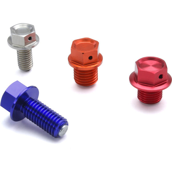 Magnetic drain bolt M12x10 P1.25 Red