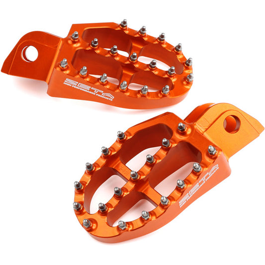 Zeta Aluminum FootPegs KTM SX 16-22, EXC 17-22, orange  