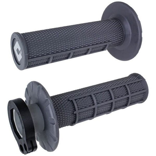 ODI Half Waffle MX Lock-On Grip Set Graphite   