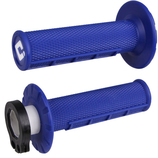 ODI Half Waffle MX Lock-On Grip Set Blue   