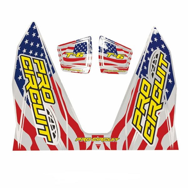 Pro Circuit  Replacement T-6 wrap and end cap decals - Mini/Dual CRF Stars and Stripes   